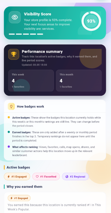 Manage Store ekranı bölüm 2